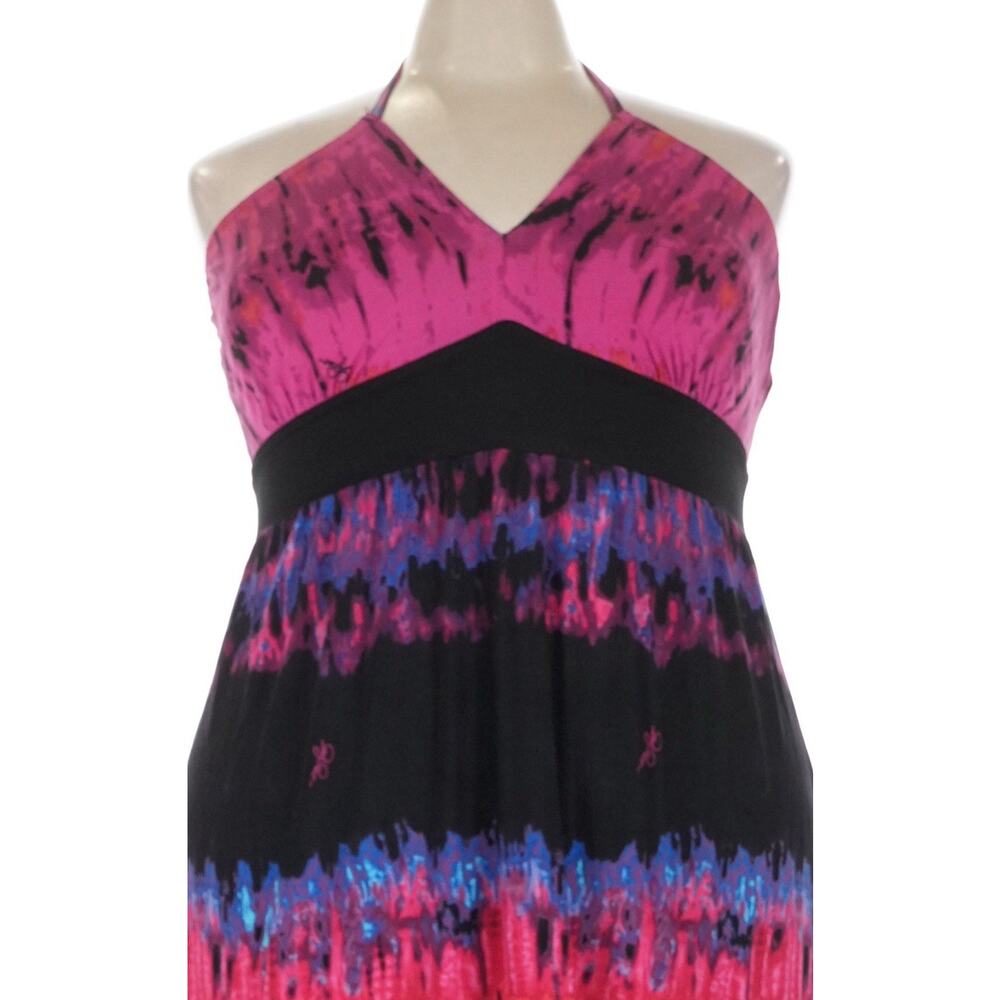 Baby Phat Vintage Y2K Halter Maxi Long Dress Tie Dye Cat Logo Print Plus Size 3X - Picture 3 of 11